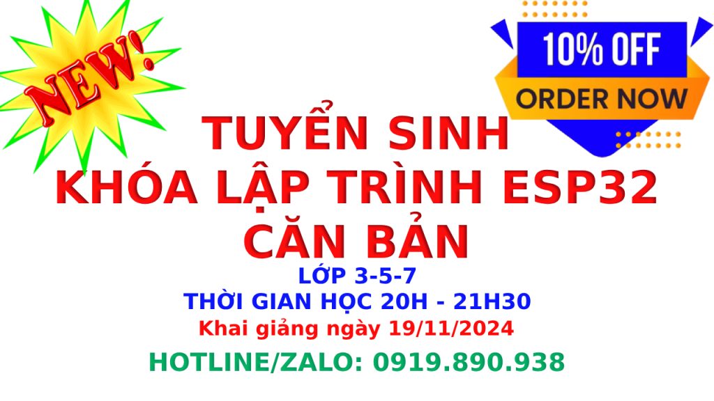 Tuyển sinh khóa Lập trình esp32