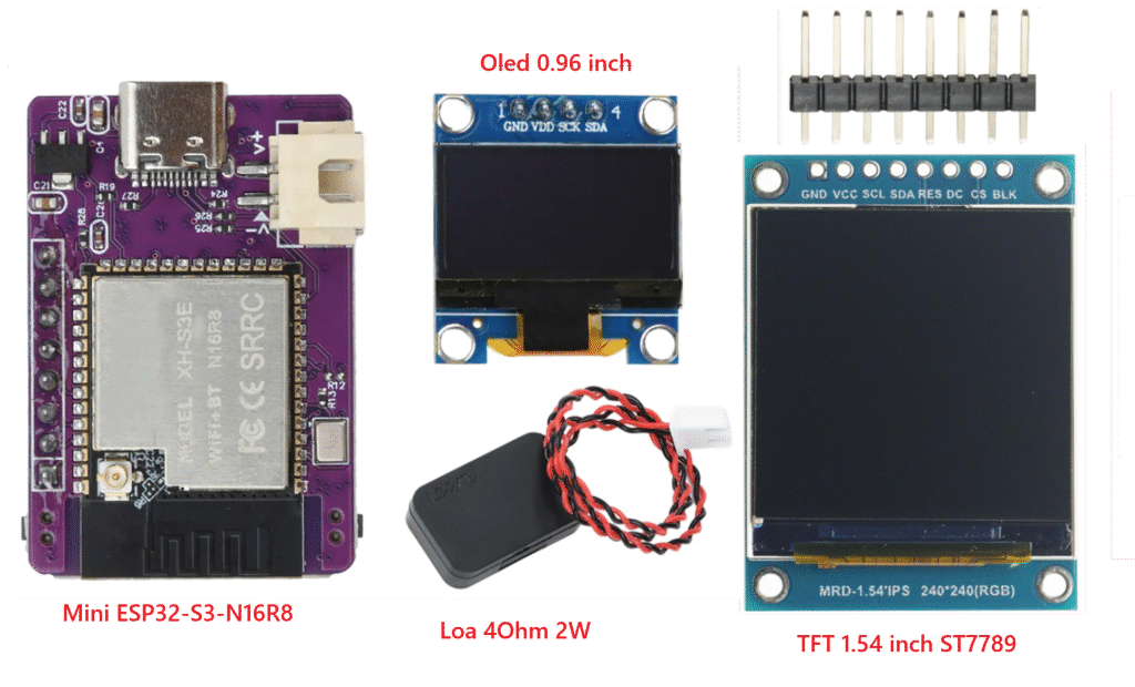 Linh kiện phần cứng dùng làm chatbot ai xiaozhi tiếng việt